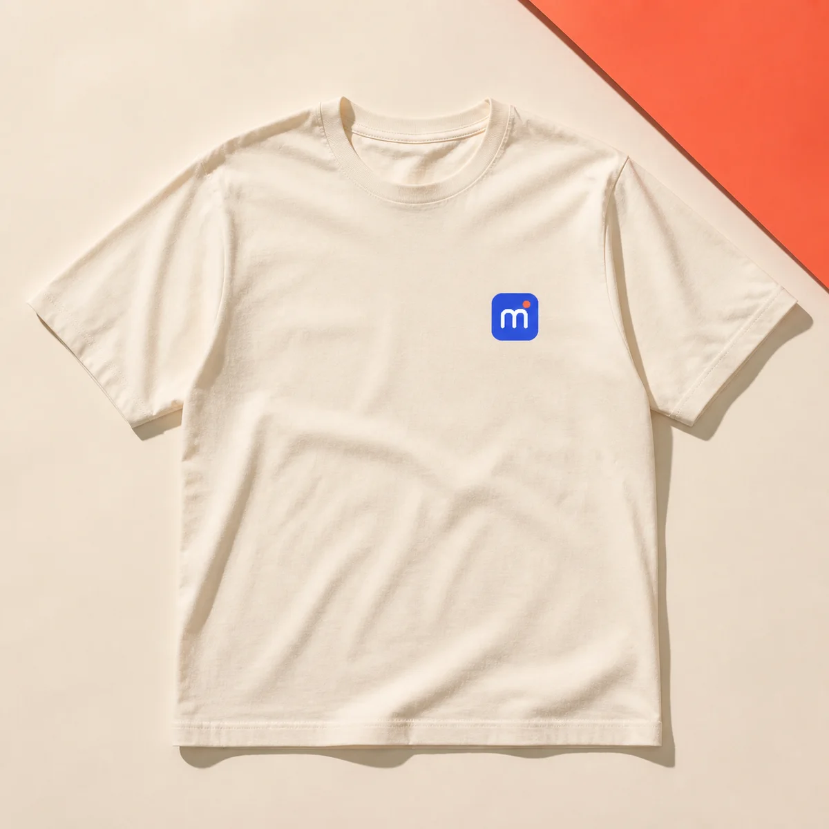 Warm cream heavyweight T-shirt with the Micro mark