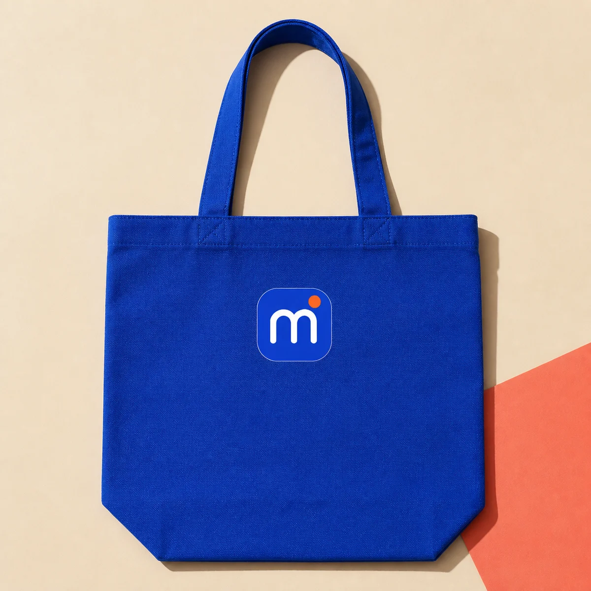 Micro Goods cobalt tote with the Micro mark